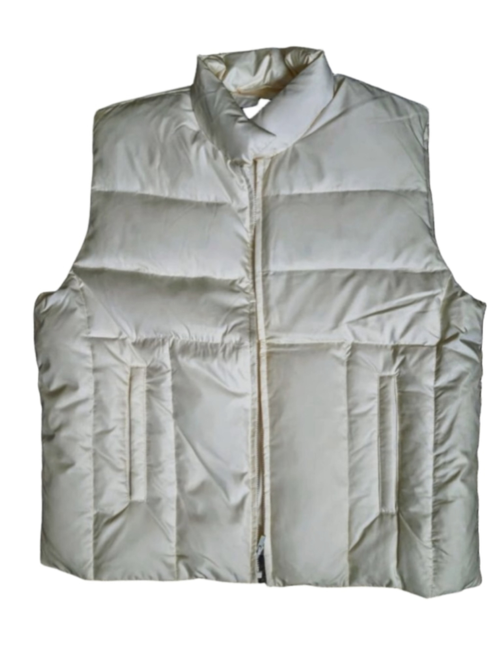 Banana Republic Women's White Bubble Zip Up Vest. Nice Quality. L